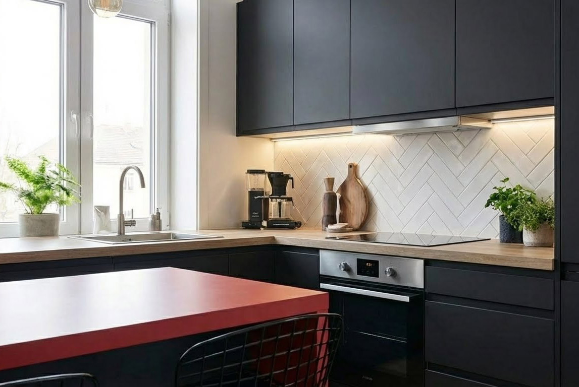 Vue du salon vers la cuisine